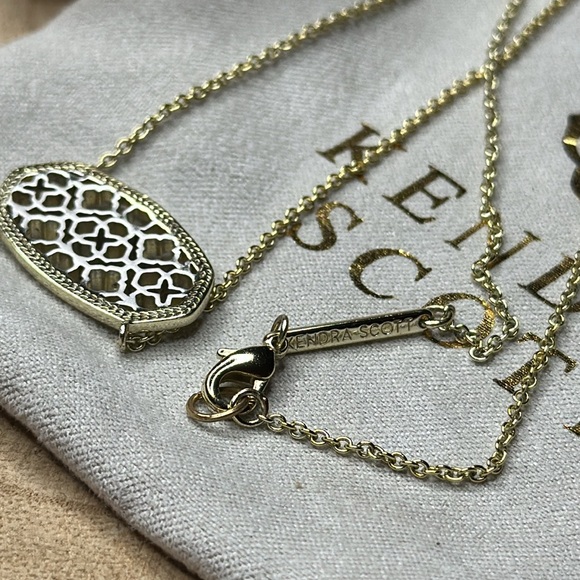 Kendra Scott Dollie Silver & Gold Filigree Metal Pendant Necklace - Picture 4 of 7